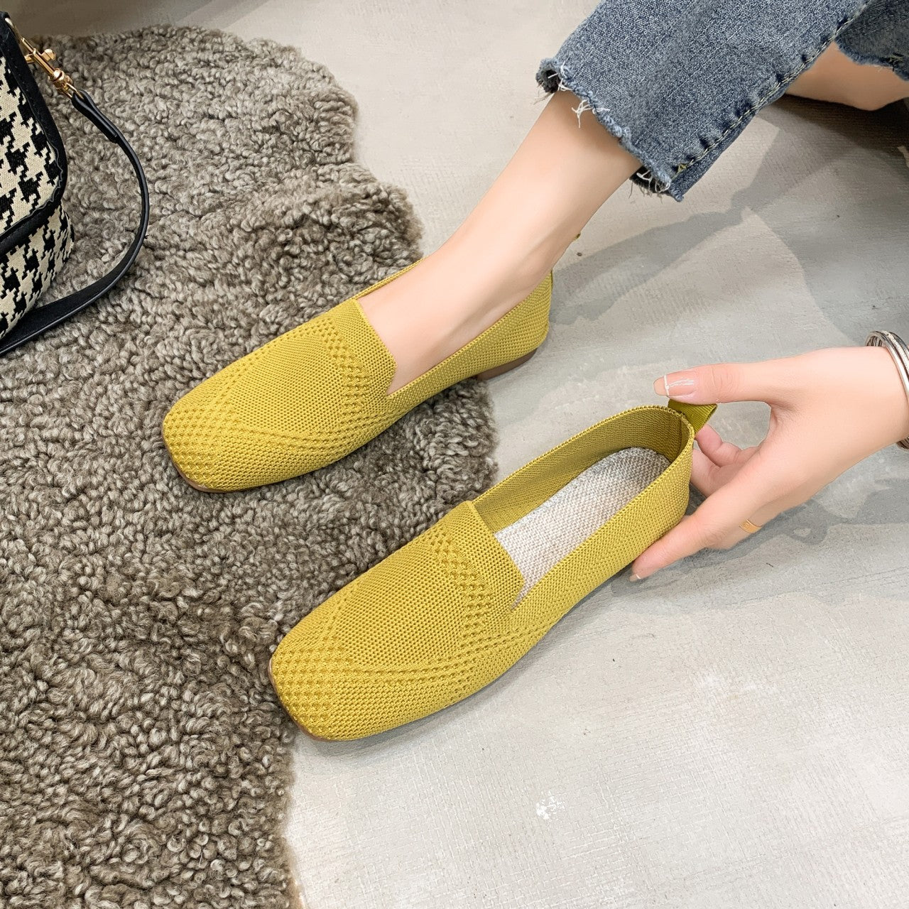 Chaussures plates de sport basses à bout rond pour femmes, été