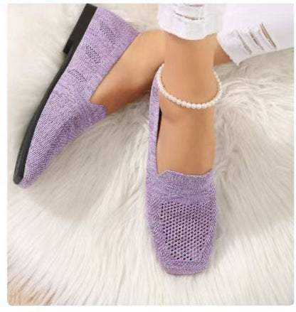 Chaussures plates de sport basses à bout rond pour femmes, été
