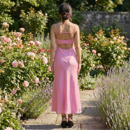 Robe Longue Satinée Stylanie™ | Élégance Intemporelle & Raffinement