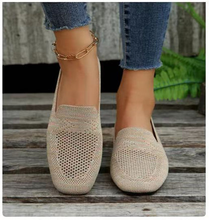 Chaussures plates de sport basses à bout rond pour femmes, été