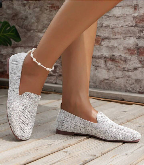 Chaussures plates de sport basses à bout rond pour femmes, été
