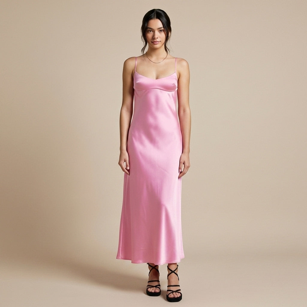 Robe Longue Satinée Stylanie™ | Élégance Intemporelle & Raffinement