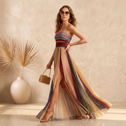 Robe Longue Bohème Stylanie™ | Élégance Colorée & Féminité Intemporelle